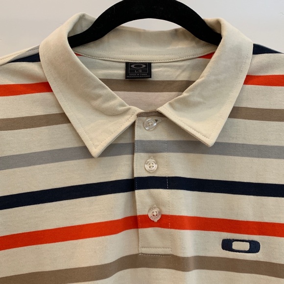 Oakley Shortsleeved Striped Polo Size Large - Picture 5 of 8